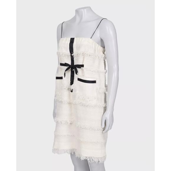 Chanel White Cotton Blend Dress with Charms - Size FR40 - Picture 2 of 6